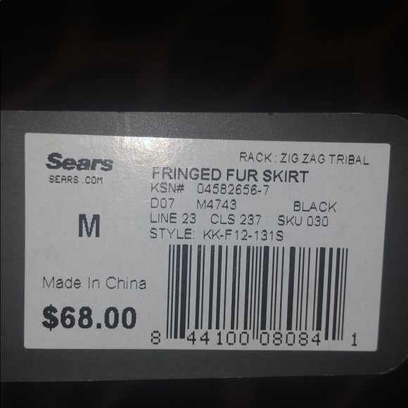 Kardasian Kollection Fringed Fur Mini Skirt Size M - Picture 10 of 16